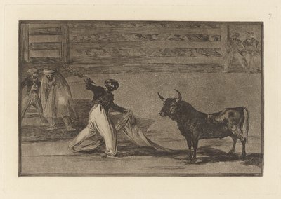 Origen de los arpones ? banderillas (Origin of the Harpoons or Banderillas), Plate 7 from La tauromaquia de Francisco de Goya