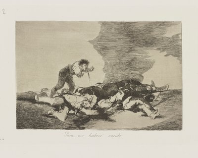 Para eso has nacido. (Para esto naciste), pl. 12 de la serie Los Desastres de la Guerra de Francisco de Goya