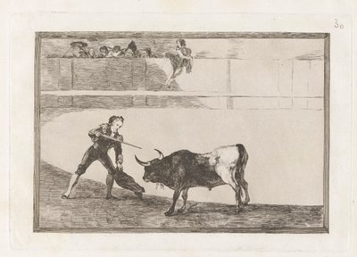 Pedro Romero matando ? toro parado (Pedro Romero Killing the Halted Bull), Plate 30 from La tauromaquia de Francisco de Goya