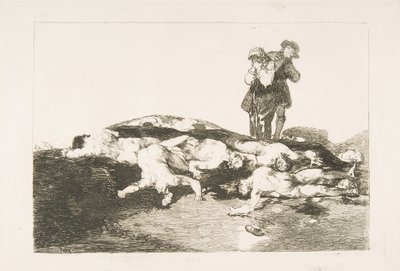 Placa 18 de Los Desastres de la Guerra: Enterrarlos y callar de Francisco de Goya