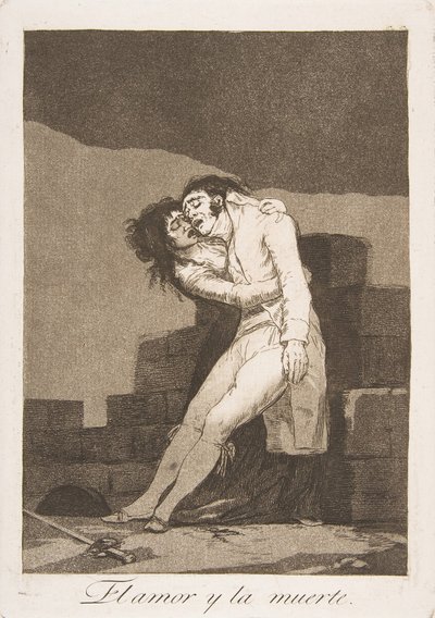 Placa 10 de Los Caprichos: El amor y la muerte de Francisco de Goya