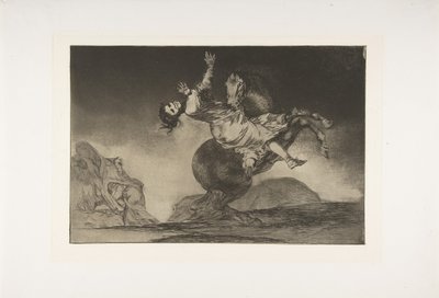 Placa 10 de los Disparates: El abductor de caballos, ca. 1816-23 publicado 1864 de Francisco de Goya