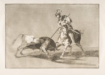 Lámina 11 de la Tauromaquia: El Cid campeador lanceando otro toro, 1816 de Francisco de Goya