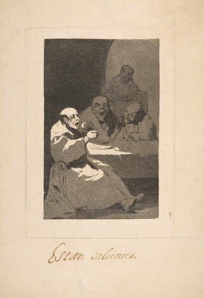 Están calientes, de Los Caprichos, lámina 13 de Francisco de Goya