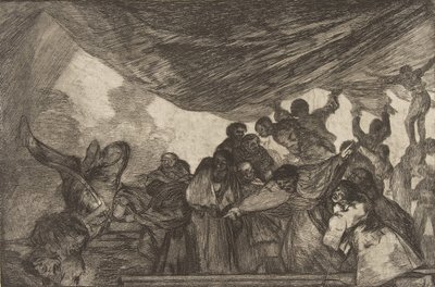 Placa 15 de los Disparates: Claro Disparate, ca. 1816-23 publicado 1864 de Francisco de Goya