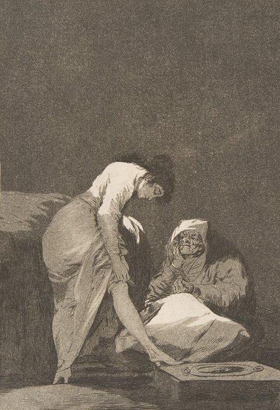 Placa 17 de Los Caprichos: Está bien estirada Bien tirada está., 1797-98. de Francisco de Goya