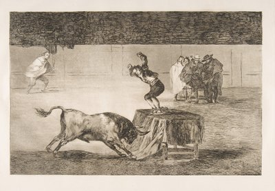 Tauromaquia, lámina 19: Otra locura suya en el mismo ruedo de Francisco de Goya