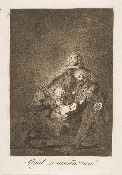 Placa 21 de Los Caprichos: ¡Cómo la despluman!, 1799 de Francisco de Goya
