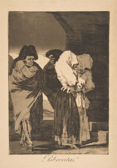 Placa 22 de Los Caprichos: ¡Pobrecitas! de Francisco de Goya