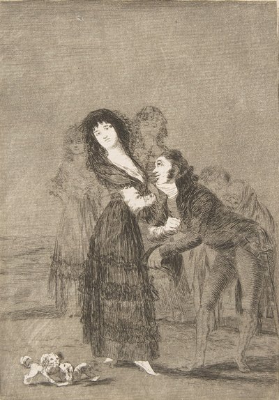 Placa 27 de Los Caprichos: ¿Quién más rendido?, 1799 de Francisco de Goya