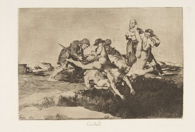 Placa 27 de Los Desastres de la Guerra: Char..., 1810 publicado 1863 de Francisco de Goya
