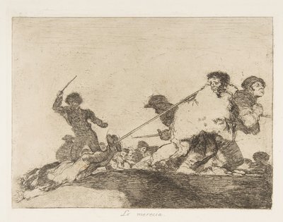 Placa 29 de Los Desastres de la Guerra: Él..., 1810 publicado 1863 de Francisco de Goya