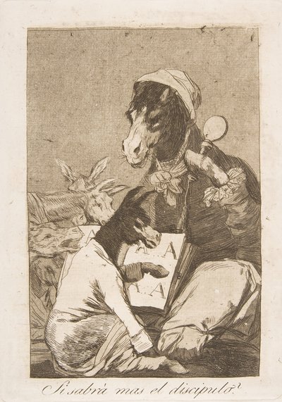 Placa 37 de Los Caprichos: ¿No sabrá más el discípulo?, 1799 de Francisco de Goya