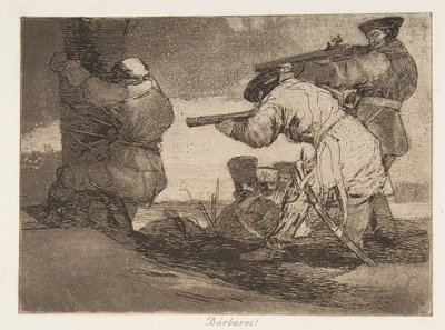 Placa 38 de Los desastres de la guerra: Barba..., 1810 publicado 1863 de Francisco de Goya