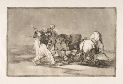 Lámina 3 de la Tauromaquia: Los moros asentados en España, abandonando las supersticiones de Francisco de Goya