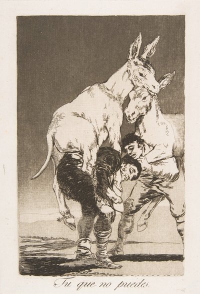 Placa 42 de Los Caprichos: Tú que no puedes., 1799 de Francisco de Goya