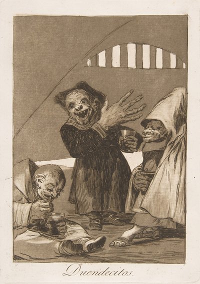Placa 49 de Los Caprichos: Duendecitos de Francisco de Goya