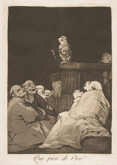 Placa 53 de Los Caprichos: ¡Qué pico de oro!, 1799 de Francisco de Goya