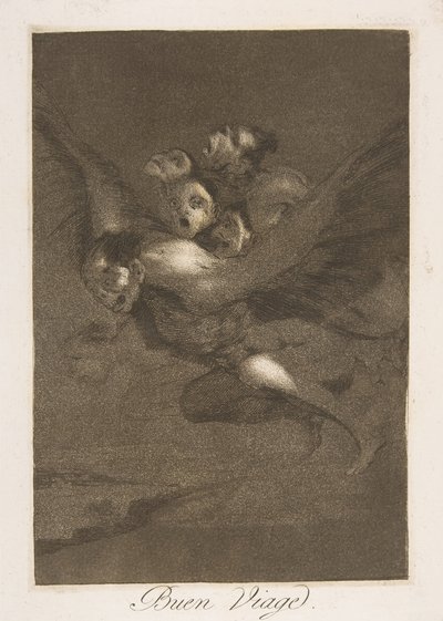 Placa 64 de Los Caprichos: Buen viaje de Francisco de Goya