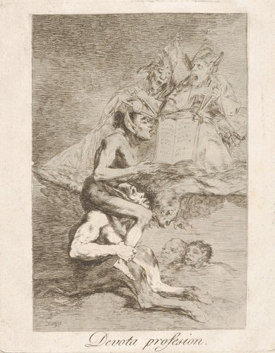 Placa 70 de Los Caprichos: Devota Profesión, 1799 de Francisco de Goya