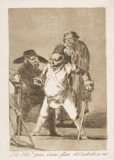 Lámina 76 de Los Caprichos: Entiendes... bueno, como digo... ¡eh! ¡Cuidado! de lo contrario de Francisco de Goya