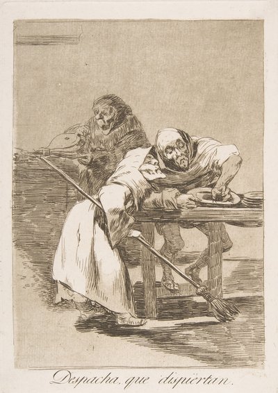 Placa 78 de Los Caprichos: Despacha, que despiertan de Francisco de Goya
