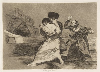 Placa 9 de Los desastres de la guerra: Ellos d..., 1810 publicado 1863 de Francisco de Goya