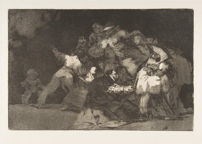Plato 9 de los Disparates: Locura general de Francisco de Goya