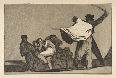Placa A de los Disparates: Locura conocida, ca. 1816-23 publicada antes de 1877 de Francisco de Goya