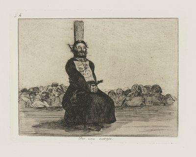Por una navaja. (A cuenta de un cuchillo.), pl. 34 de la serie Los Desastres de la Guerra de Francisco de Goya