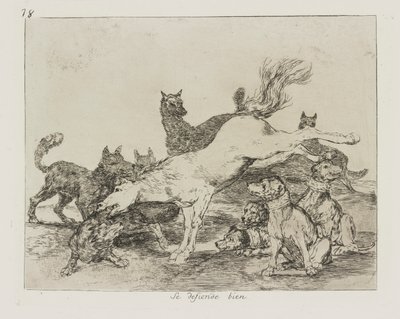 Se defiende bien. (He Defends Himself Well.), pl. 78 from the series Los desastres de la guerra (The Disasters of War) de Francisco de Goya