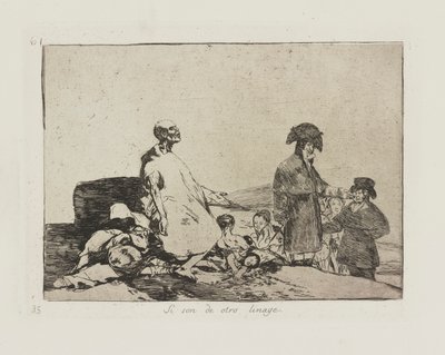 Si son de otro linaje. (Quizás sean de otra raza.), pl. 61 de la serie Los Desastres de la Guerra de Francisco de Goya