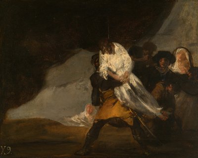 El monje ahorcado, c. 1810 de Francisco de Goya