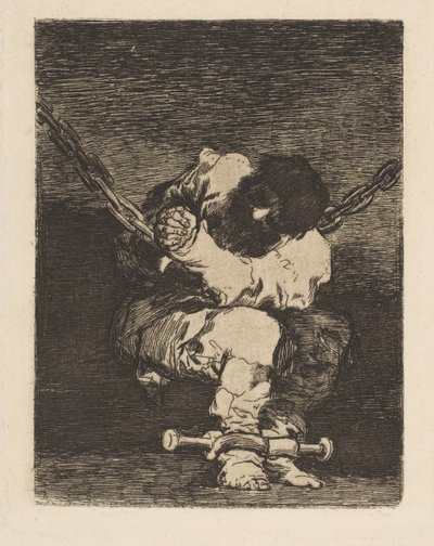Tan bárbara la seguridad como el delito, ca. 1815 de Francisco de Goya