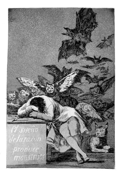El sueño de la razón produce monstruos, 1799 de Francisco de Goya