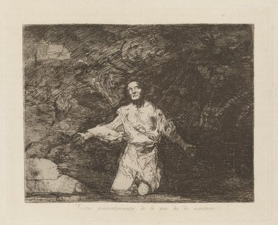 Tristes presentimientos de lo que ha de acontecer (Sad Forebodings of What Is Going to Happen), pl. 1 from the series Los desastres de la guerra (The Disasters of War) de Francisco de Goya