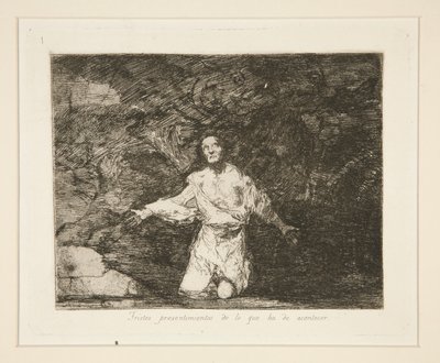 Tristes presentimientos de lo que ha de acontecer (Sad Forebodings of What is Going to Happen), pl. 1 from Los desastres de la guerra (The Disasters of War) de Francisco de Goya