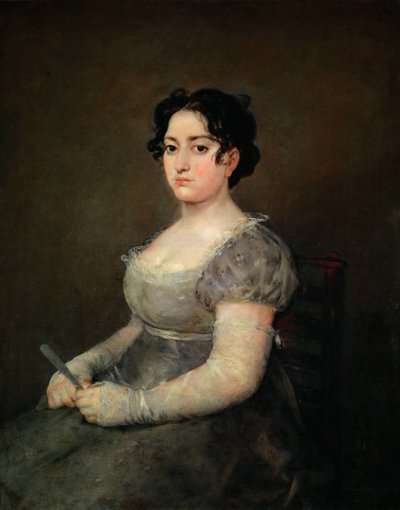 Retrato de una dama con un abanico, 1806-1807 de Francisco Goya de