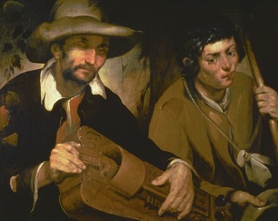 El jugador de zanfona ciego, c.1640 de Francisco Herrera