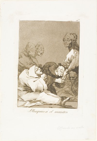 Un regalo para el maestro, lámina 47 de Los Caprichos de Francisco Jose de Goya y Lucientes