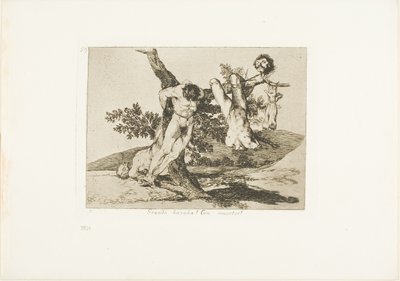¡Una hazaña heroica! ¡Con hombres muertos!, placa 39 de Los desastres de la guerra de Francisco Jose de Goya y Lucientes