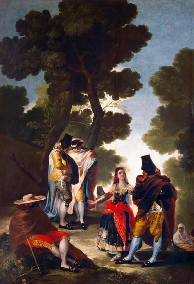 Una maja y galanes de Francisco de Goya