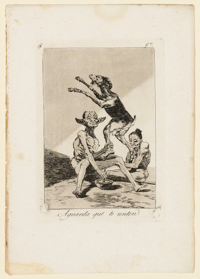 Aguarda que te unten, lámina de "Los Caprichos", 1799 de Francisco de Goya