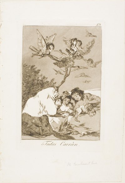 Todos caerán, lámina 19 de Los Caprichos de Francisco Jose de Goya y Lucientes
