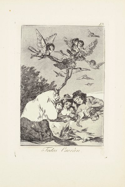 Todos Caerán, Placa 19 de: Los Caprichos de Francisco Jose de Goya y Lucientes