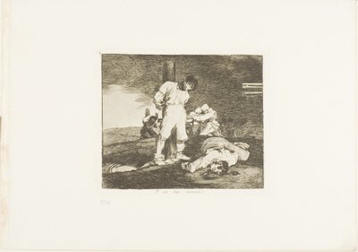 Y no hay ayuda para ello, placa 15 de Los desastres de la guerra. de Francisco Jose de Goya y Lucientes