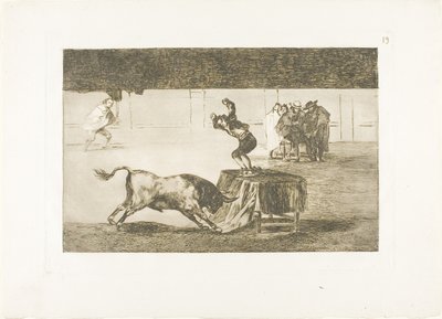 Otra locura suya en el mismo anillo, placa 19 de El arte del toreo de Francisco Jose de Goya y Lucientes