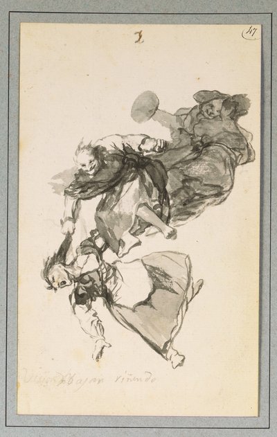 Bajan riñendo, o Bajan peleando de Francisco de Goya