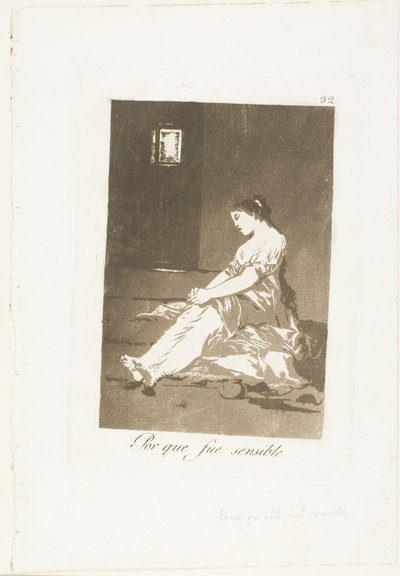 Porque Era Susceptible, lámina 32 de Los Caprichos de Francisco Jose de Goya y Lucientes