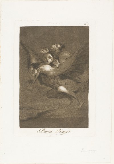 Buen viaje, lámina 64 de Los Caprichos de Francisco Jose de Goya y Lucientes
